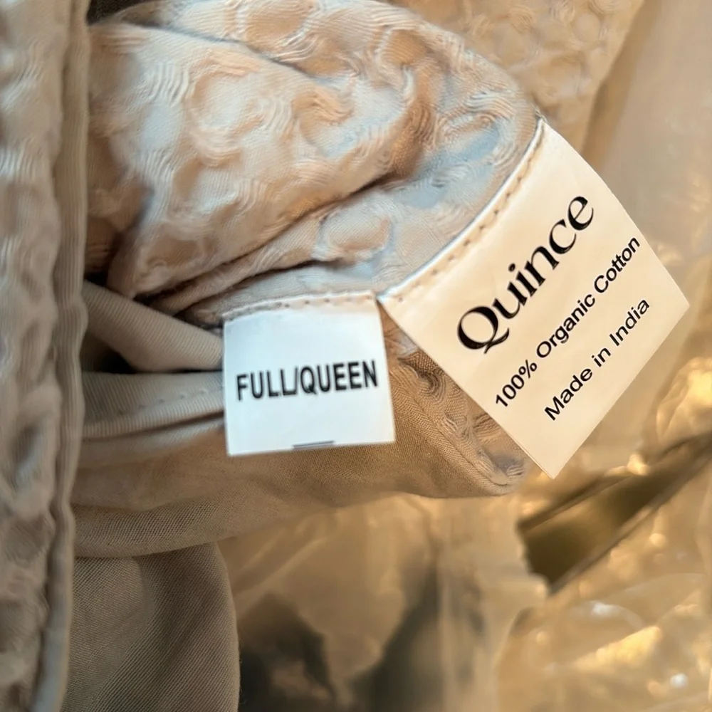 QUINCE Organic Luxe Waffle Duvet Cover Gray Full/Queen